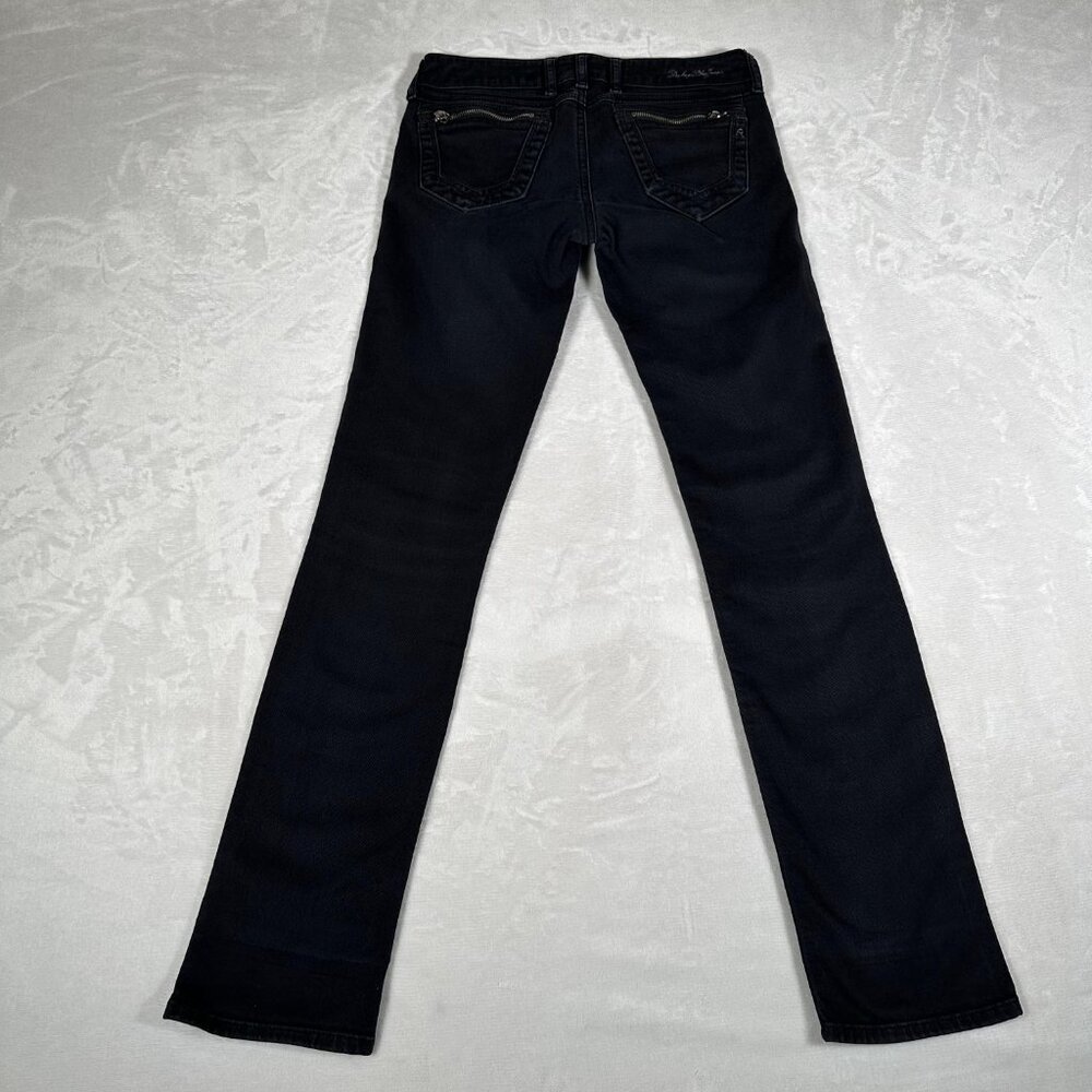 VTG Replay Jeans Men Size W27 L32 Black Skinny Cotton Blend Low Rise Denim 90s - Picture 13 of 14